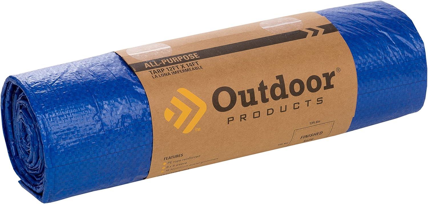 imageOutdoor Products AllPurpose Plastic Tarp  Waterproof Cover Cover for Home Outdoor and Emergency  Multiple Sizes12 ft X 14 ft